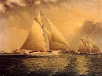 James E Buttersworth : Yachting in New York Harbor